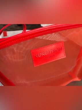 Nordstrom Beauty Clear Mesh Cosmetic Pouch in Bright Res